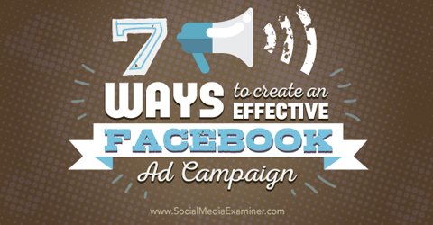 create effective facebook ad campaigns
